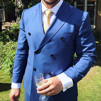 Picture of Blue double-breasted two-piece suit