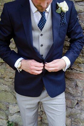 Picture of Blue Jacket with grey waistcoat and trousers
