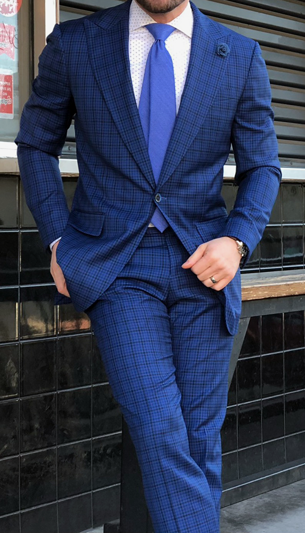 Picture of Blue Check Two Piece Suit