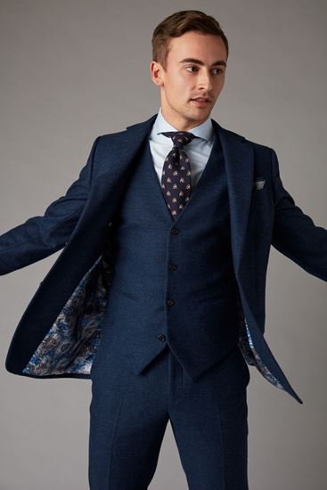 Picture of Blue tweed effect three-piece suit
