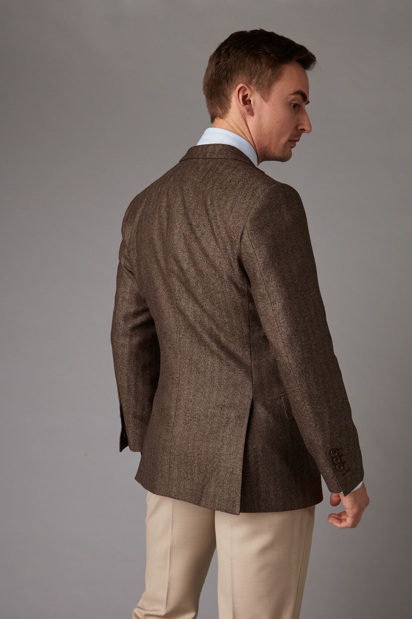Brown tweed jacket back