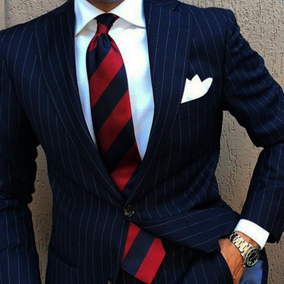 Picture of Navy Pinstriped Two-Piece Suit