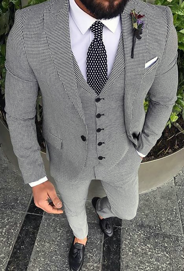 Picture of Dogtooth Three-Piece Suit