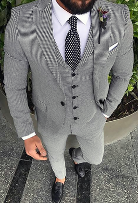 Picture of Dogtooth Three-Piece Suit