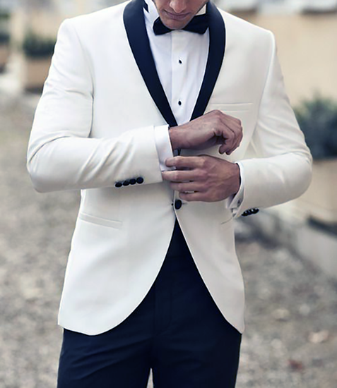 Picture of White Tuxedo with Black Trousers