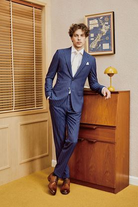 Picture of Blue pin-striped two piece suit
